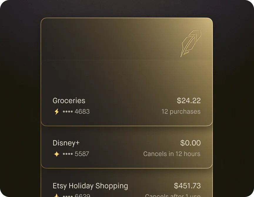 A Gold Card spend summary listing groceries, Disney+ and Etsy purchases.