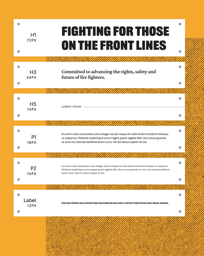The typography hierarchy of IAFF