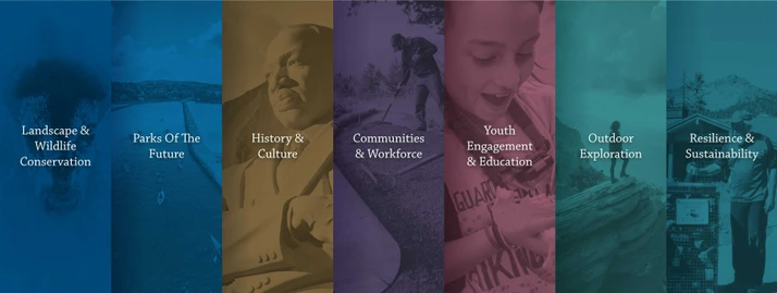 Collage with an image for each of NPF's 7 Pillars