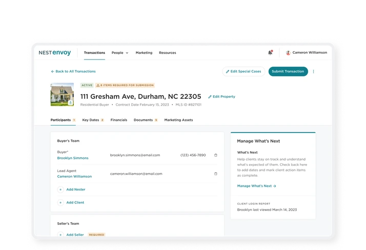 Envoy transaction UI