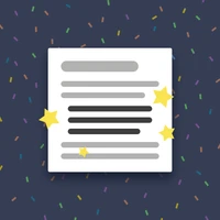 Illustration of a paper with paragraphs and stars.