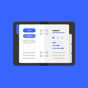 Illustration of a notebook or planner.