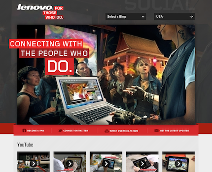 Lenovo Social homepage