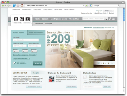 Choice Hotels Scandinavia Website