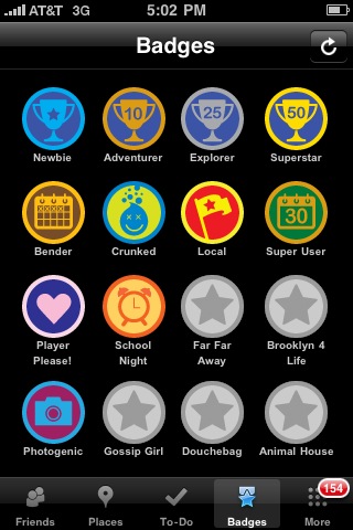 Foursquare application badges