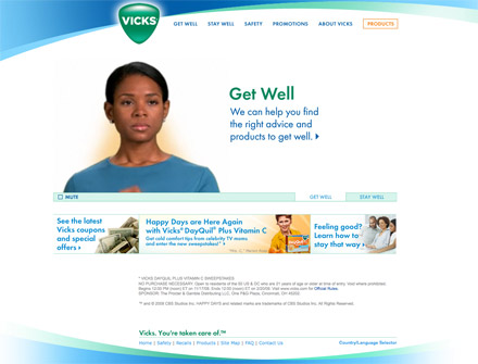 Vicks site screenshot