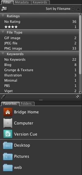 Adobe Bridge Tutorial: Sidebar